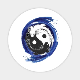 yin yang axolotl Magnet